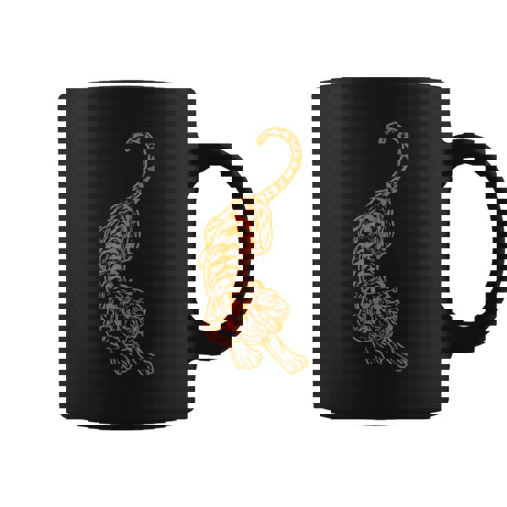 Tigre Illustration Chasse Animal Félin Homme Cadeau Tasse