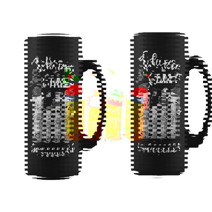 Tis The Season For Tamales Mexican Christmas Santa Hat Coffee Mug