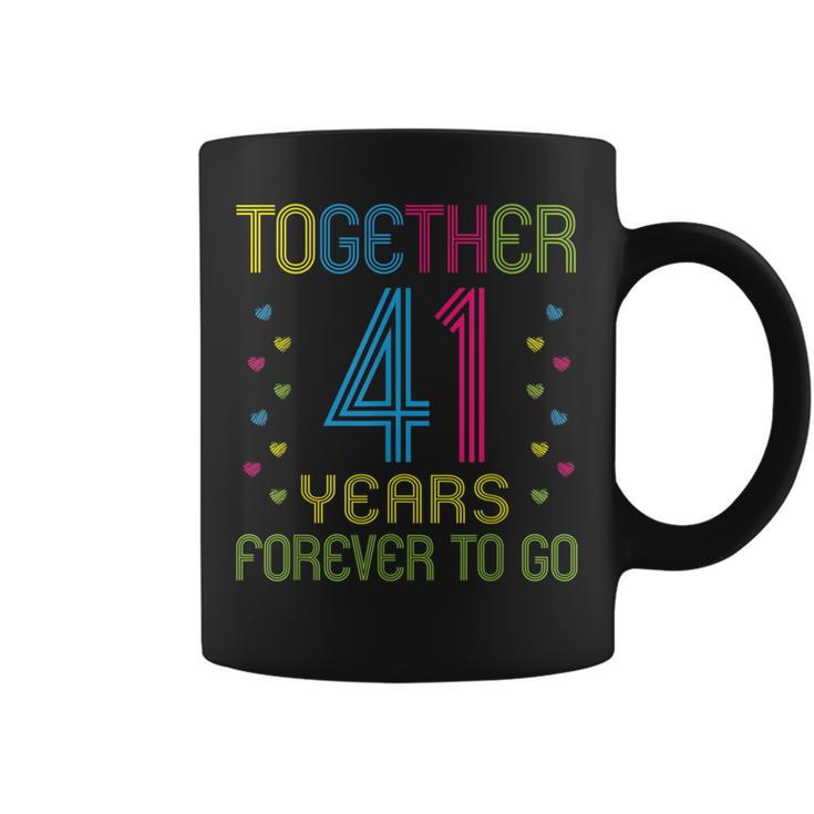 Together Forever Old Couple Cartoon Anniversary Coffee Mug - Monsterry