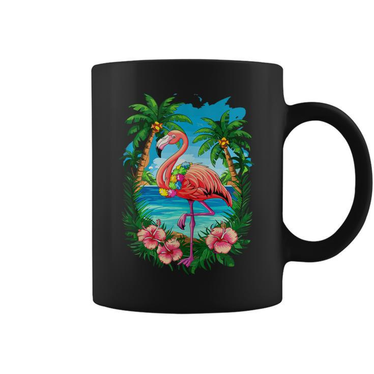 Tropical Flamingo Summer Vibes Beach For A Vacationer Coffee Mug