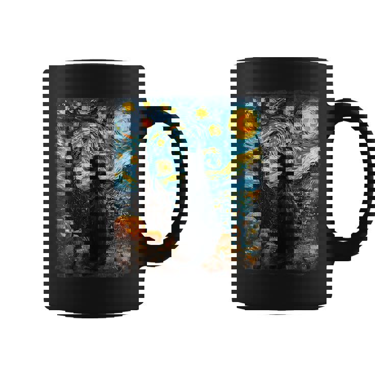 Van Gogh Black Cat Starry Night Pumpkins Fun Halloween Party Coffee Mug