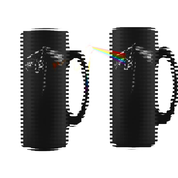 Vintage Cat Lover Dad Cat Mom Prism Rainbow Light Rock Music Coffee Mug