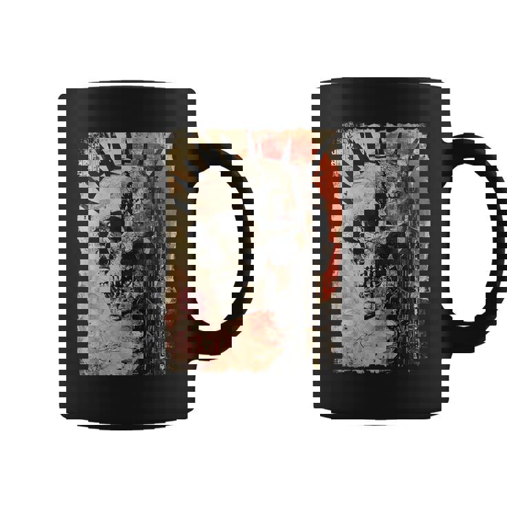 Vintage Graffiti Biker Rocker Skull Punk Horror Skull Coffee Mug