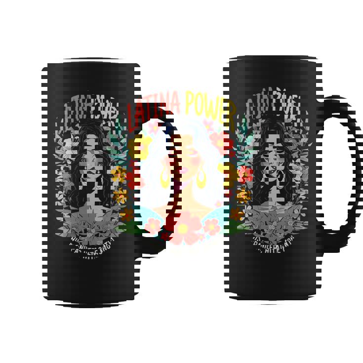 Vintage Latina Power Retro Flowers Hispanic Heritage Month Coffee Mug