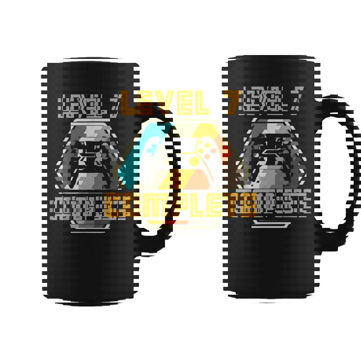 Vintage Retro 7º Aniversario De Boda Divertido Nivel 7 Completo Taza de café