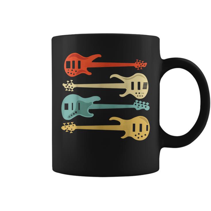 Vintage Retro Bass Guitar Bass Guitarra Taza de café