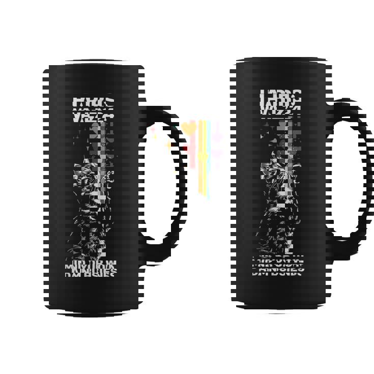 Walz Mind Your Own Damn Business Harris Waltz Cat Lady Lgbt Coffee Mug