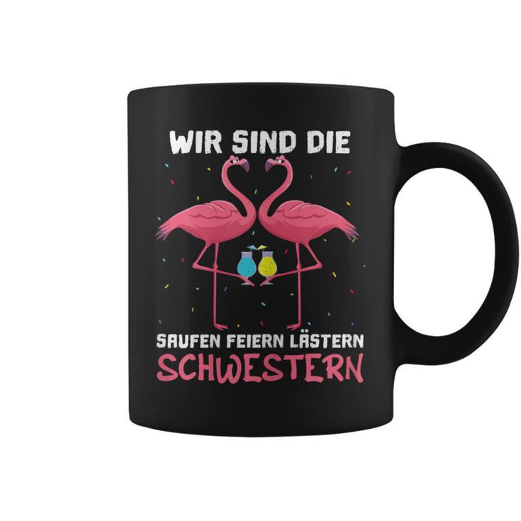 Women's With Wir Sind Die Saufen Feiern Lästern Schwestern Wine Sparkling Wine S Tassen