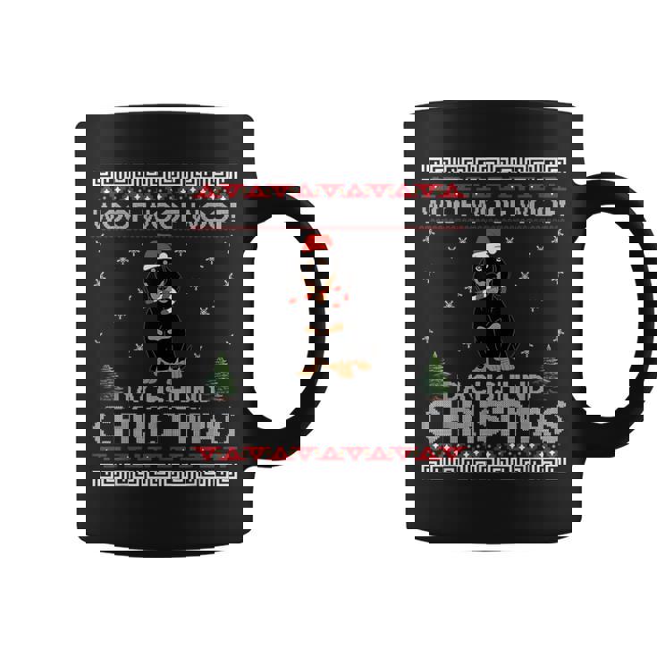 Woof Dachshund Ugly Christmas Sweater Dog Lover Xmas Coffee Mug