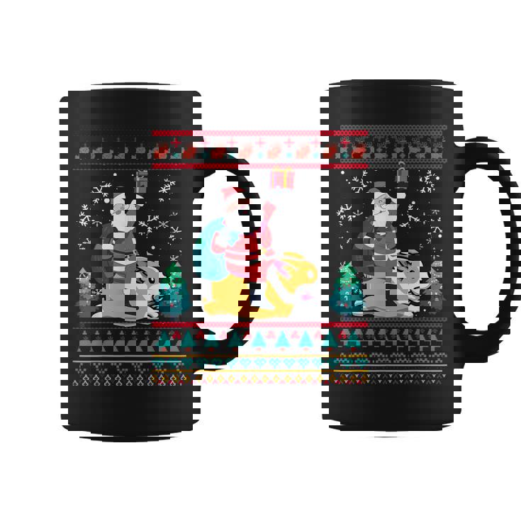 Xmas Sweater Ugly Santa Riding Corgi Dog Christmas Coffee Mug