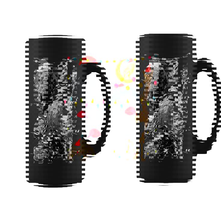 Zoo Animals Christmas Lights Jungle Zookeeper Safari Theme Premium Graphic Print Coffee Mug