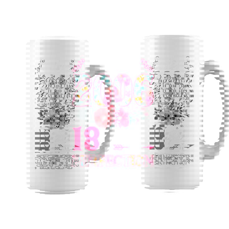 18 Year Old Made In 2006 Floral Flower 18Th Birthday Womens Coffee Mug