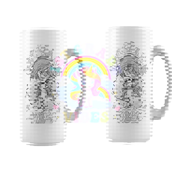 1St Grade Vibes Cute Back To School Unicorn First Grade Girl Coffee Mug