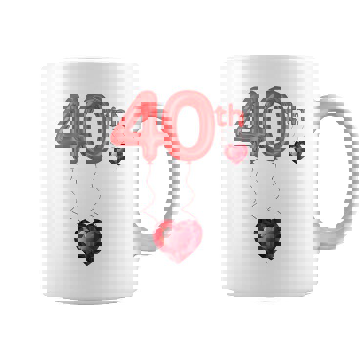 40º Aniversario Número 40º Aniversario De Bodas De Ruby Sin Mangas Taza de café