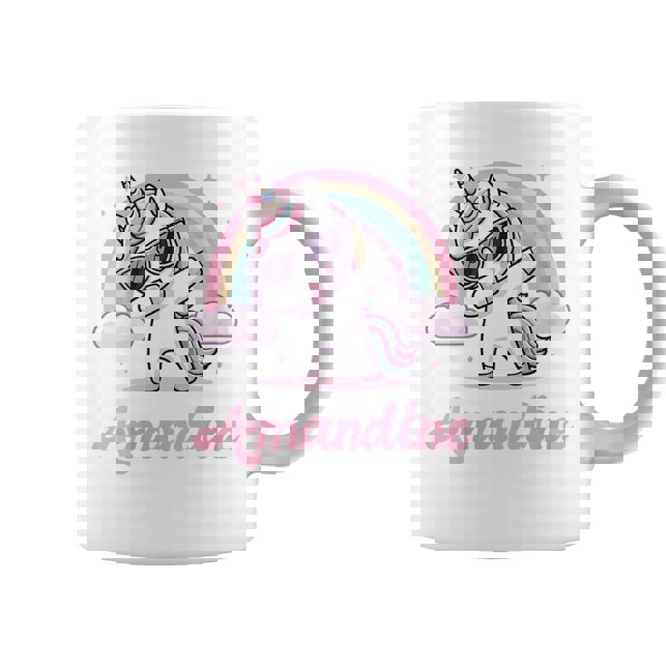 Amandine Cadeau Prénom Personnalisé Fille Licorne Tasse