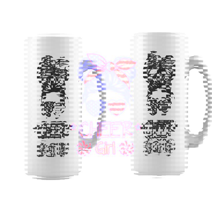 American Flag Cheer Girl 4Th July Usa Patriotic Cheerleader Coffee Mug