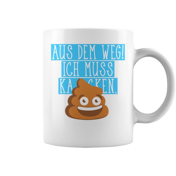 Aus Dem Weg Ich Muss Kacken Kaka Alarm Illustration Fun Tassen