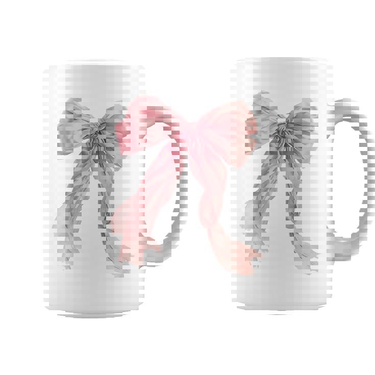Baby Pink Bow Cute Coquette Preppy Clean Girl Women Coffee Mug