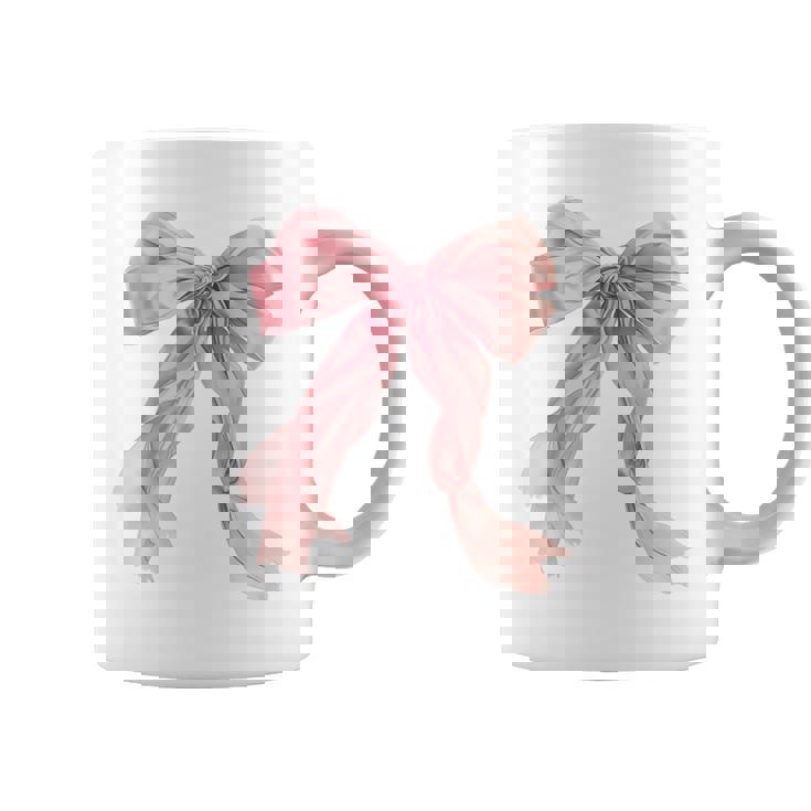 Baby Pink Bow Cute Coquette Y2k Clean Girl Aesthetic Women Coffee Mug