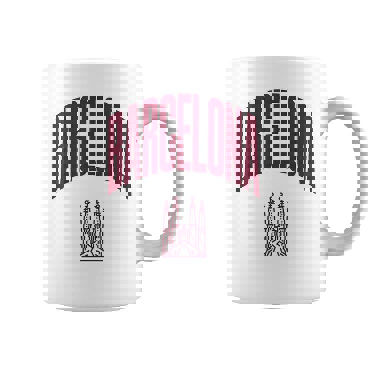 Barcelona Ciudad Estilo Retro Clásico De Los 90 Taza de café