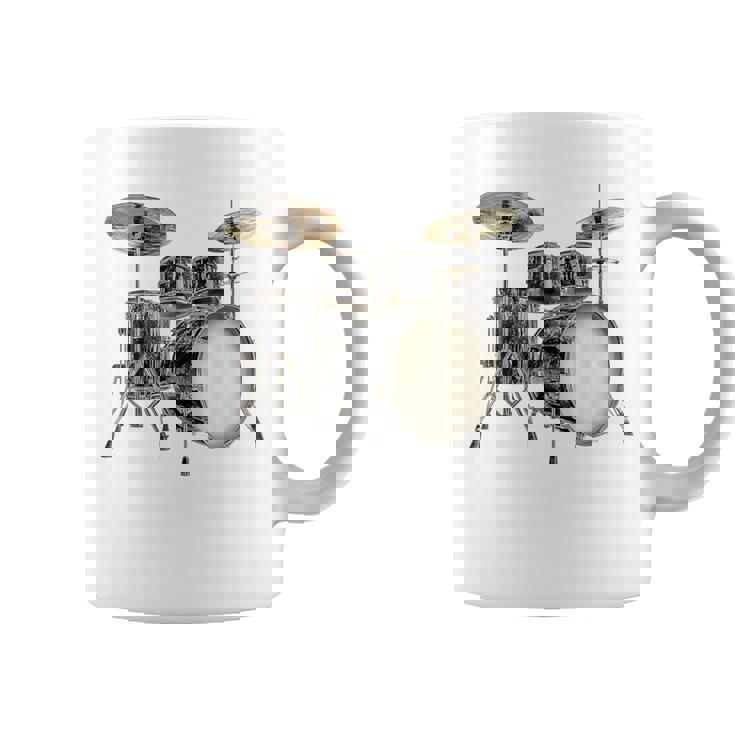 Batterie Instrument De Musique Motif Illustration Batterie Tasse