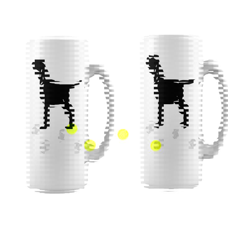 Beagle Puppy Dog Plays Fetch With Yellow Tennis Balls Graphic Print Coffee Mug
