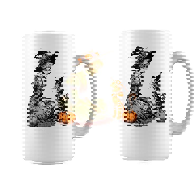 Cat Mom Witch Pumpkin Cat Halloween Girls Halloween Coffee Mug