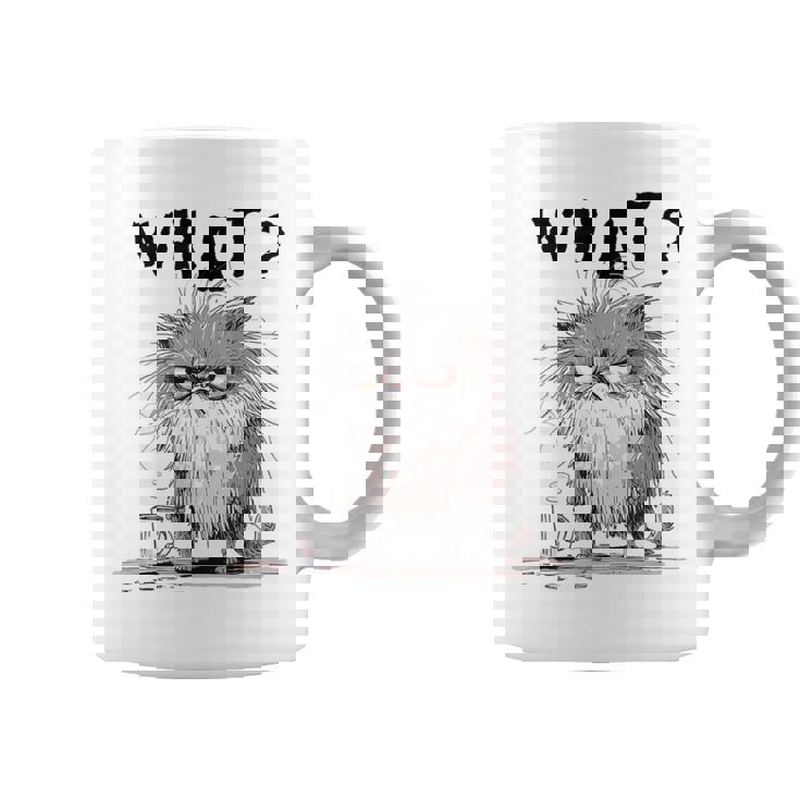 Chat Effiloché Café Mème Sarcastique Chat Drôle Homme Tasse