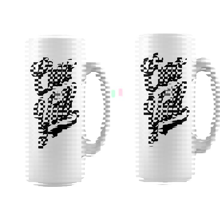 Ciao Y'all Italian Saying Slang Europe Italy Flag Cowboy Coffee Mug