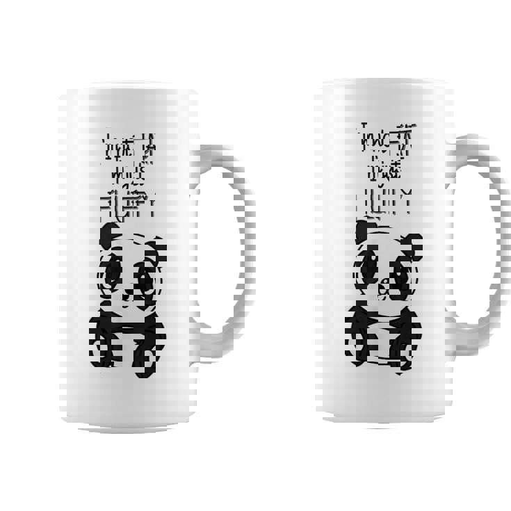 Con Texto En Inglés Im Not Fat Im Just Fluffy Panda Hombre Taza de café