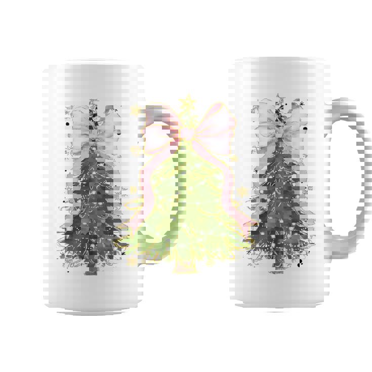 Coquette Bow Christmas Tree Xmas Holiday Girly Outfit Women Coffee