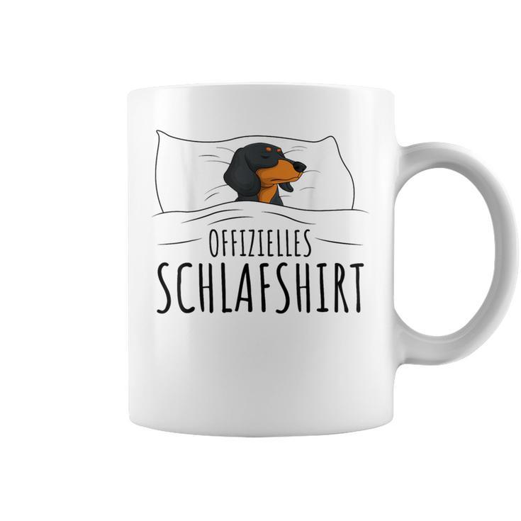 Dachshund Pyjama With Writing “Offizielles Schlaf” Idea Tassen