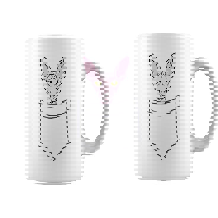 Divertido Gato Sphynx En El Bolsillo Lindo Bebé Sphynx Gato Taza de café