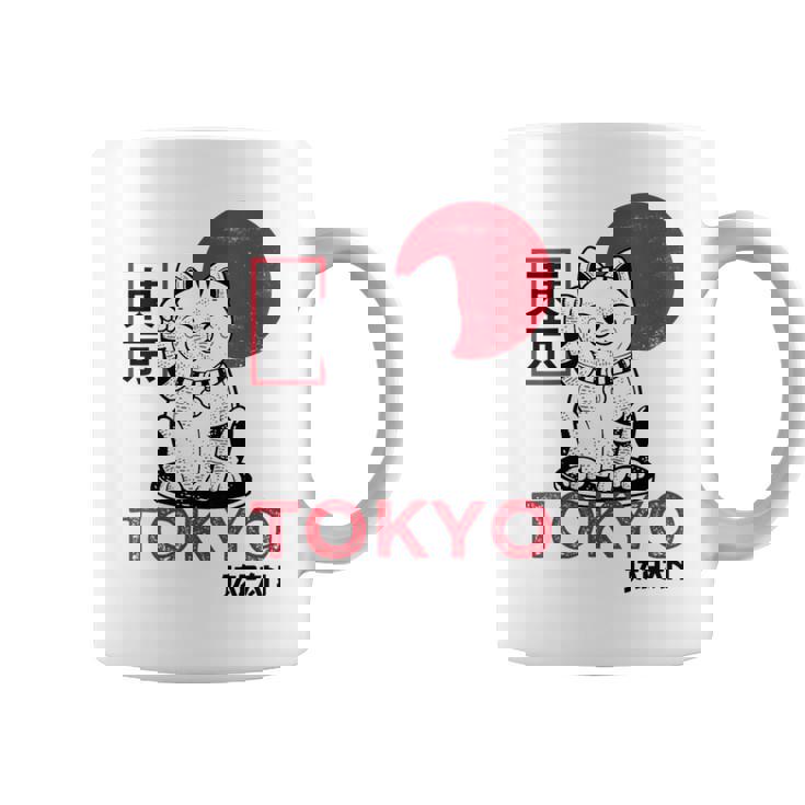 Donna Maneki Neko Lucky Cat Waving Arm Kawaii Anime Giappone Tokyo Con Collo A Tazze
