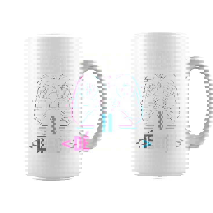 Enfant Gamer Glitch Cadeau D'anniversaire 11 Ans Niveau 11 Débloqué Tasse