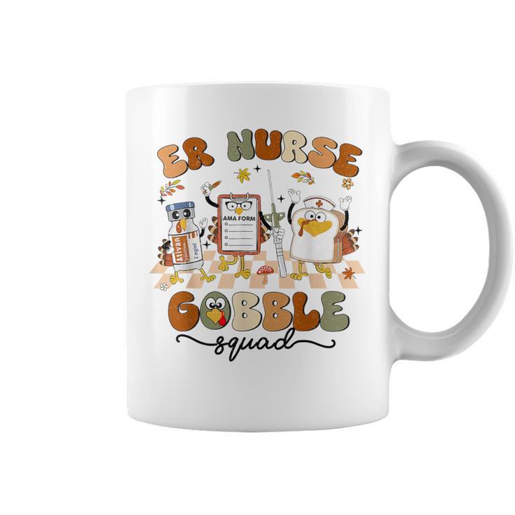Er Nurse Turkey Gobble Squad Er Nurse Thanksgiving Coffee Mug