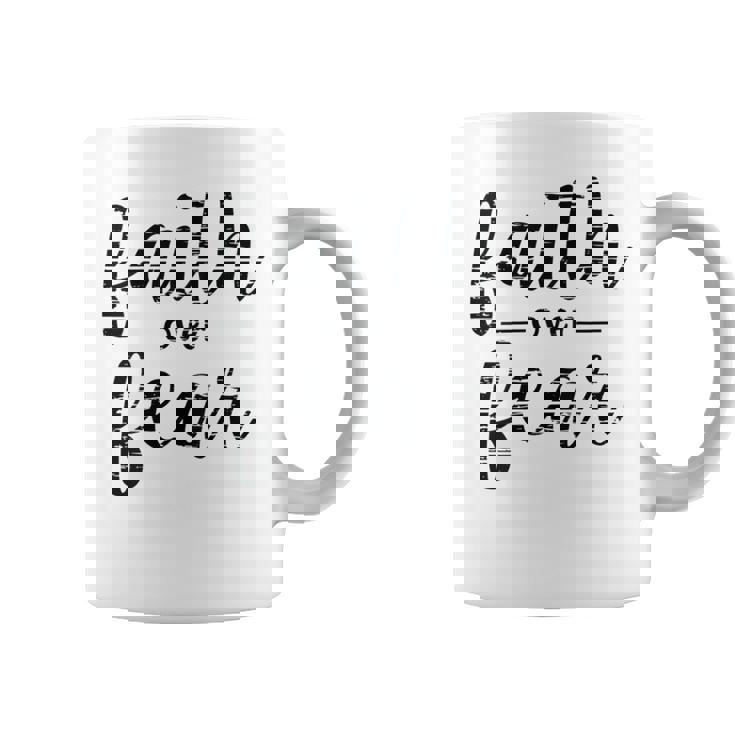 Faith Over Fear Cute Distressed Inspirational Spiritual Tank Top Graphic Print Coffee Mug