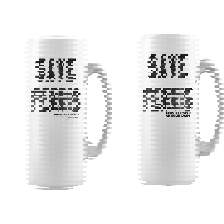 Ferris Bueller's Day Off Save Ferris Typography Tazze