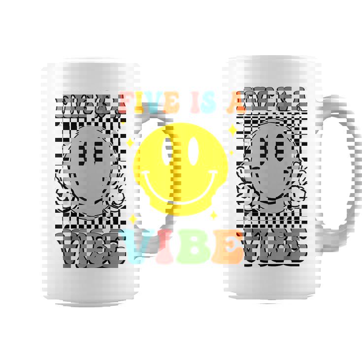 Five Is A Vibe 5Th Birthday Groovy Boys Girls 5 Years Old Coffee Mug