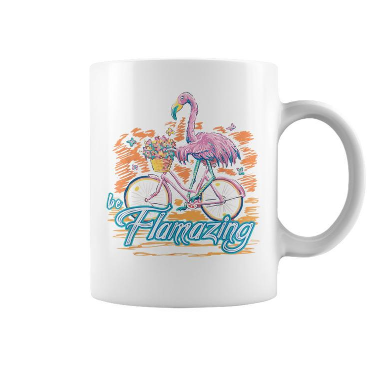 Be Flamazing Flamingo Bicycle Lover Summer Vibes Coffee Mug