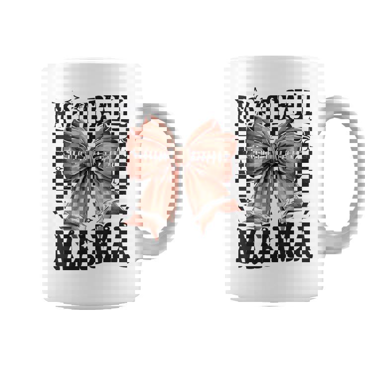 Football Mama Coquette Bow Football Game Day Sport Mom Coffee Mug