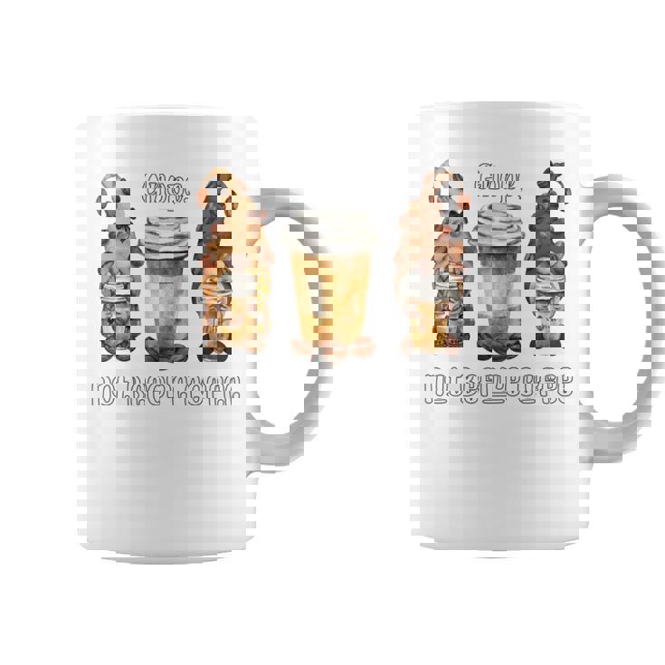Gnope Not Before Coffee Cute Gnome Graphic Coffee Cup Beans Graphic Print Coffee Mug