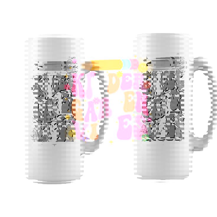 Groovy First Day Of School Kindergarten Vibes Back To School Coffee Mug