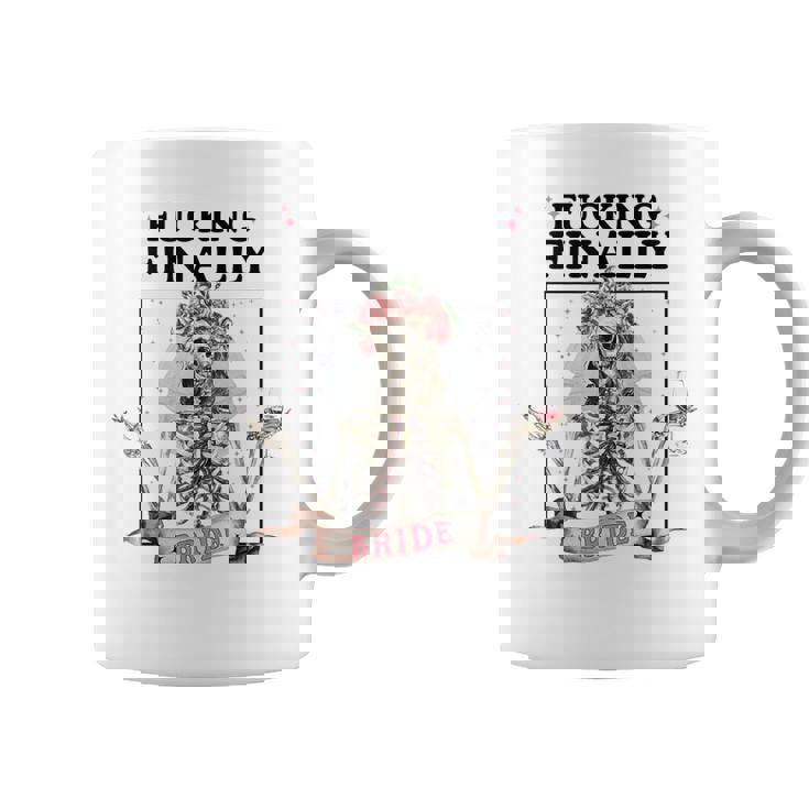 Halloween Fucking Finally Bride Skeleton Bachelorette Coffee Mug