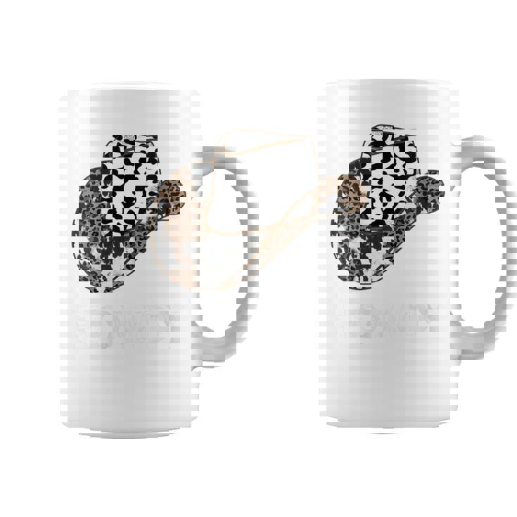 Howdy Rodeo Western CowLeopard Print Hat Southern Cowgirl Coffee Mug