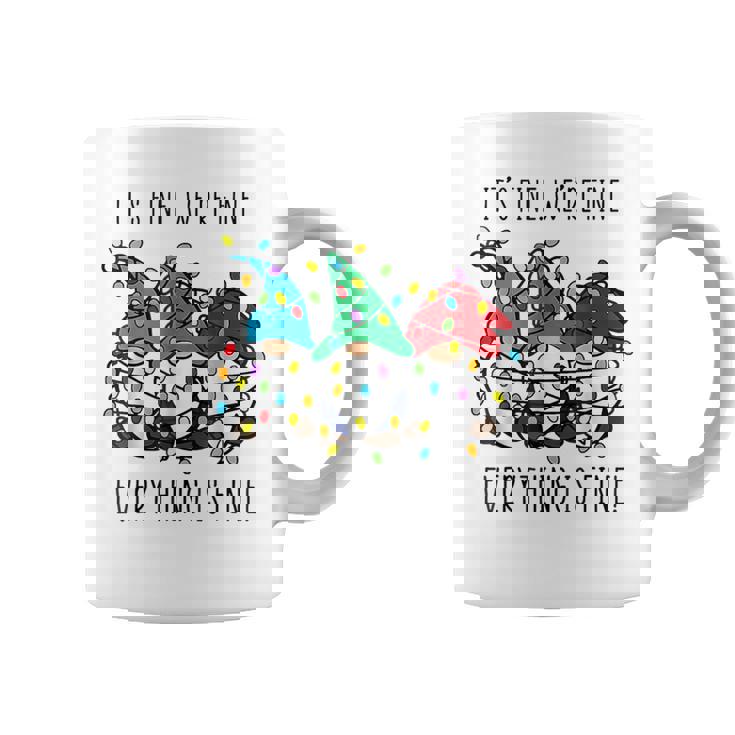 It's Fine We're Fine Everything Is Fine Gnome Teacher Xmas Coffee Mug