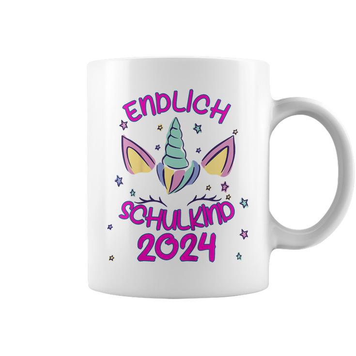 Kinder Endlich Schulkind Girls' Unicorn First Day At School 2024 Tassen