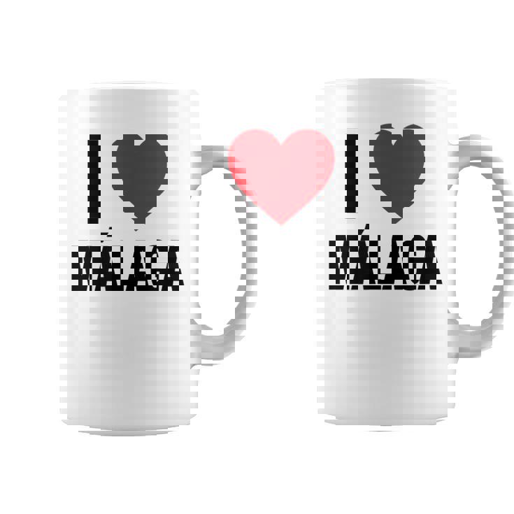 I Love Malaga Ciudad En España Con Red Love Heart Taza de café