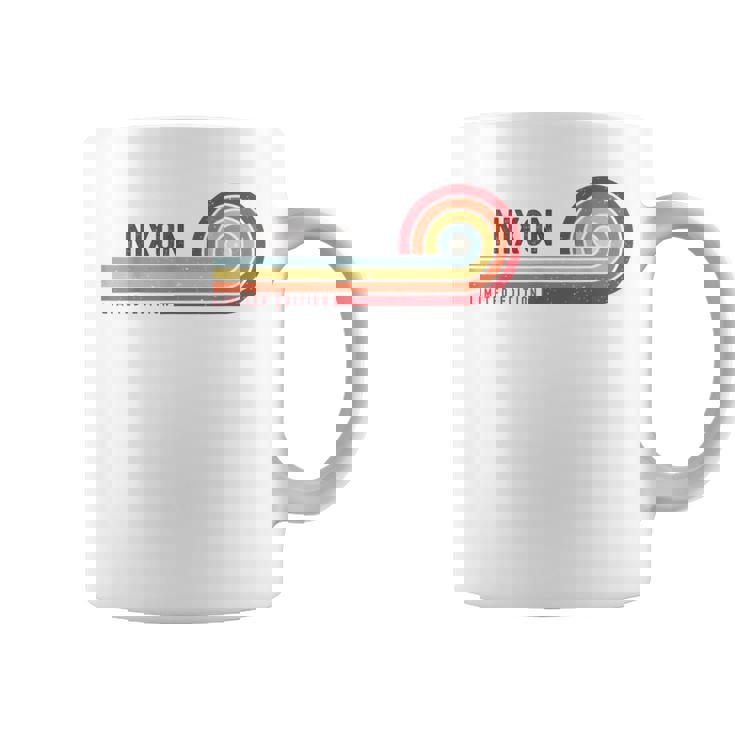 I Love Nixon Personalizado Retro Sunset Primer Nombre Taza de café