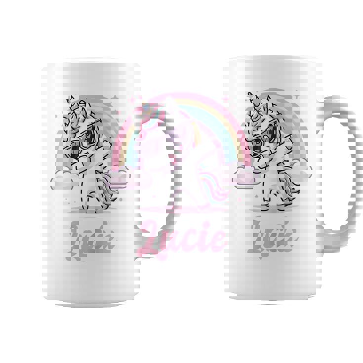 Lucie Cadeau Prénom Personnalisé Fille Licorne Tasse